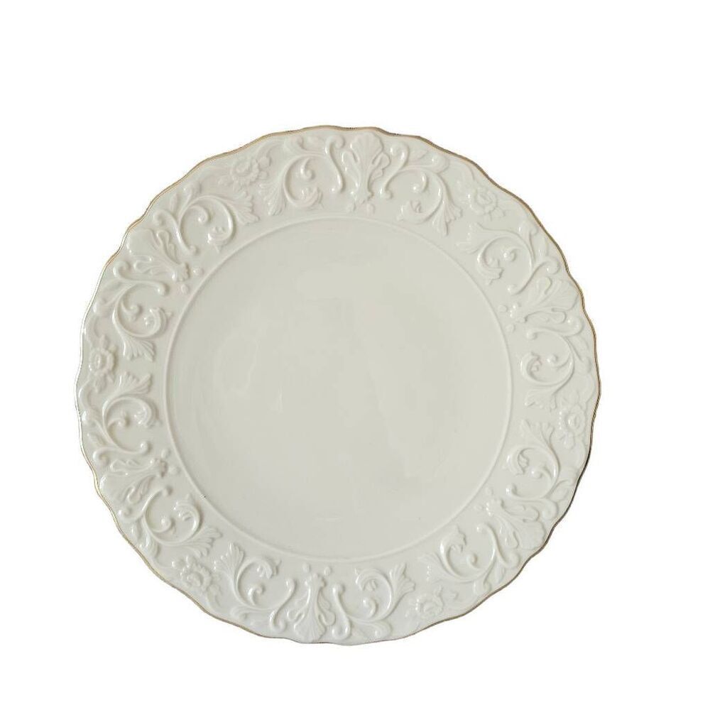 Vintage Lenox ivory gold trim cake plate
